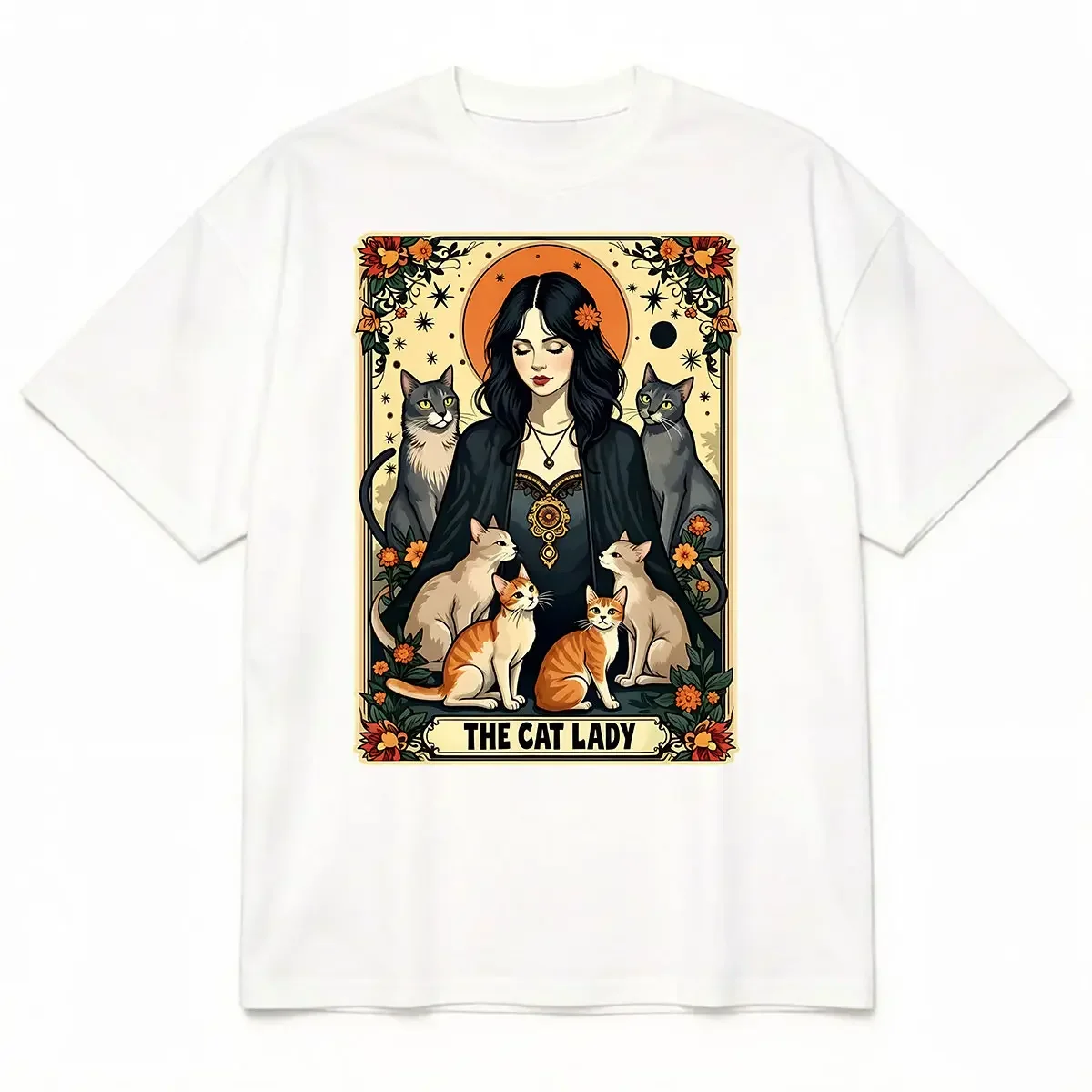 Unisex Kedi Kadın Tarot Kartı  - Undershirt Crew Neck incelemesi ve fiyatı
